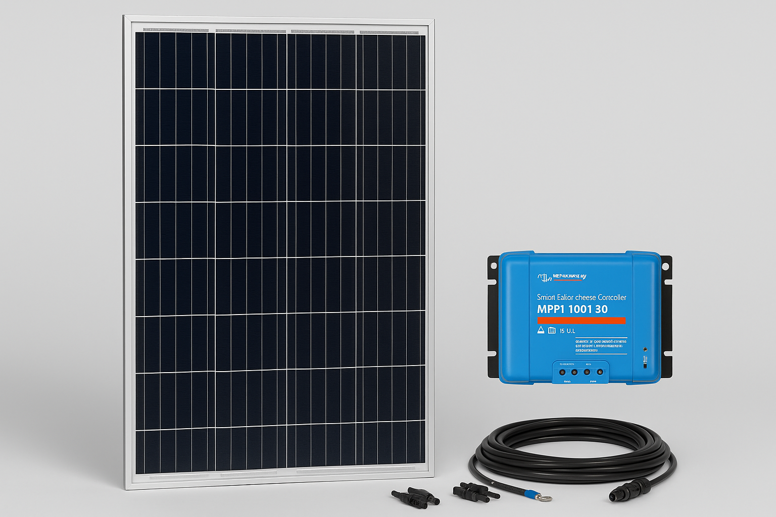 Placa solar 450W: Placa solar de 450W con regulador 30A para instalación en furgoneta camper