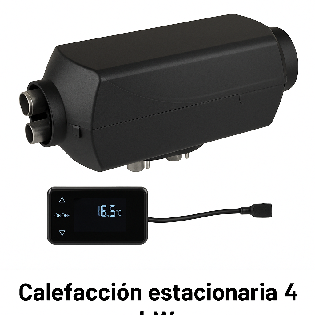 4kW: Calefacción estacionaria Autoterm 4kW negra con mando display digital para furgoneta camper