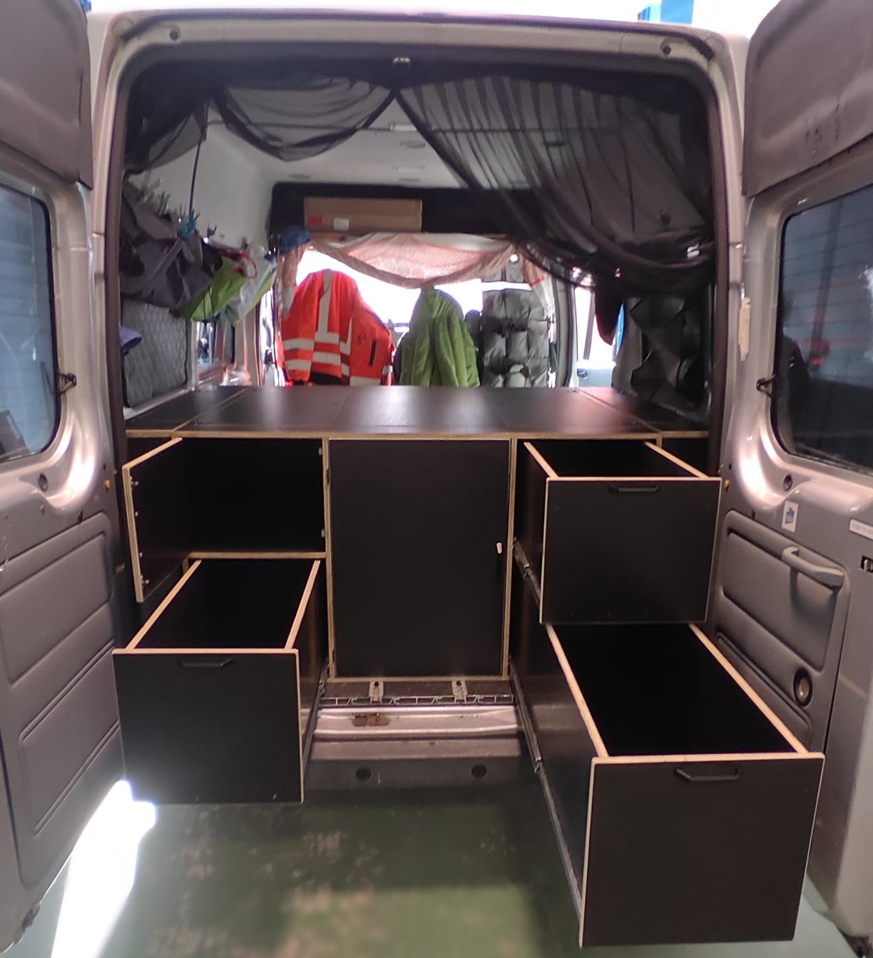 Nouveau Kit Mueble Camper 3 en 1 pour Fiat Ducato : lit fixe, salon indépendant et cuisine type California